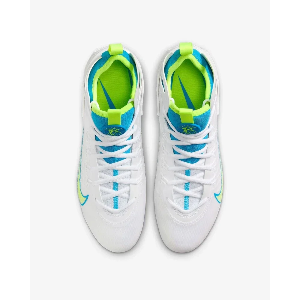 Nike Huarache 9 Elite Mid LAX SE White Blue Volt FV6149-100 Men's Size 10